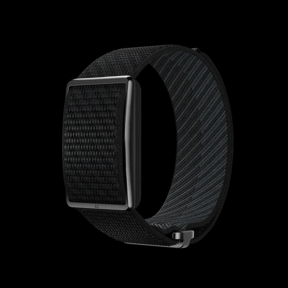 Black Polar Loop screen-free fitness band with a woven wristband
